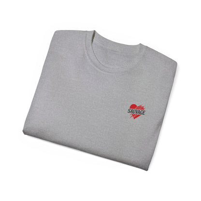 T-shirt SAUVAGE – Coeur sauvage (rouge/noir)